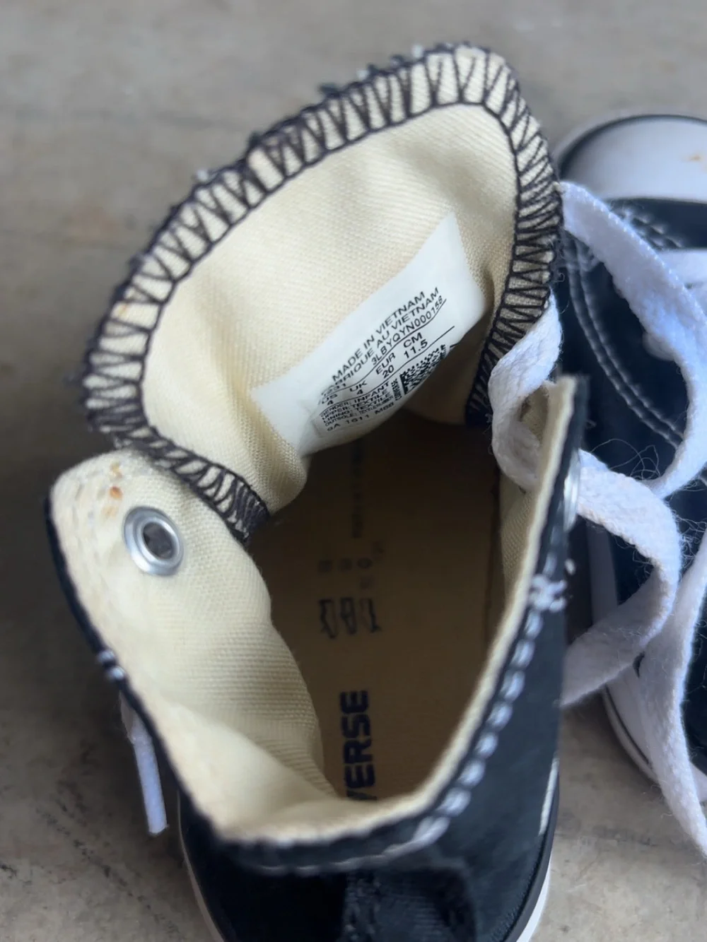 Converse Kids Black Canvas High-Top Sneakers with White Laces
